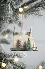 Cardboard Lighted Tent Ornament Christmas Decorations Set of 6