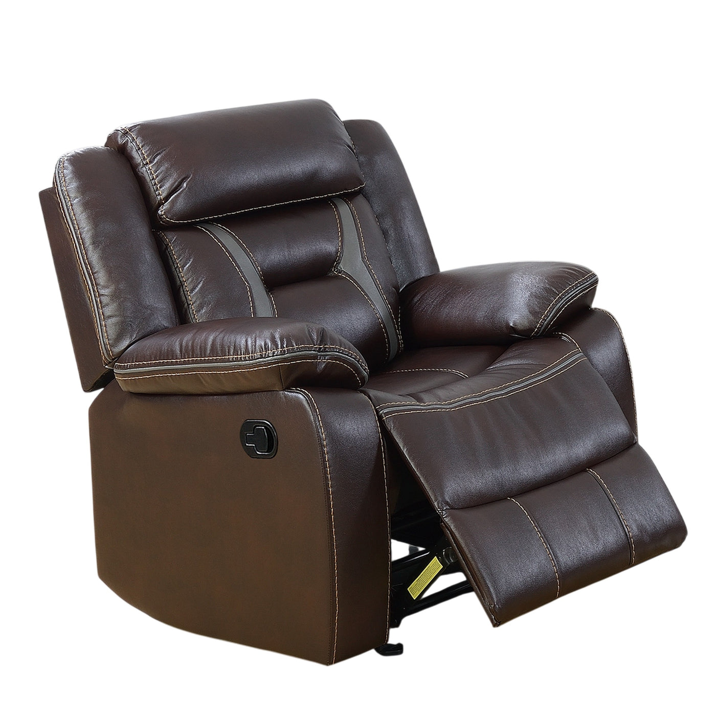 Modern Glider Recliner Pillow Arms Headrest Faux Leather