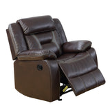 Modern Glider Recliner Pillow Arms Headrest Faux Leather