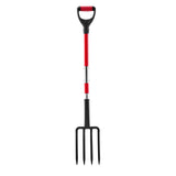 4 Tine Garden Fork Fiberglass Handle 45 inch Spading Pitchfork