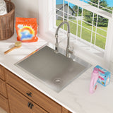 25"x22"x12" Stainless Steel Utility Sink Drop In Topmount 16 Gauge Deep Single