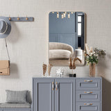 24x36 Silver Metal Framed Rectangular Wall Mirror