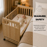 Solid Wood Baby Bassinets Wooden Bedside Bassinet Portable Mini Baby Crib