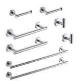 Brushed Nickel 8-Piece Bathroom Accessories Set Towel Bar