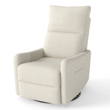 Velvet Recliner Swivel Power Beige