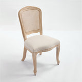 French Country Upholstered Dining Chairs Set of 2, Beige