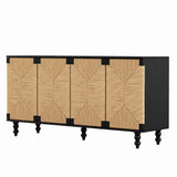 Accent Natural Sideboard Buffet Cabinet Storage Wood TV Stand in Wire-Brushed