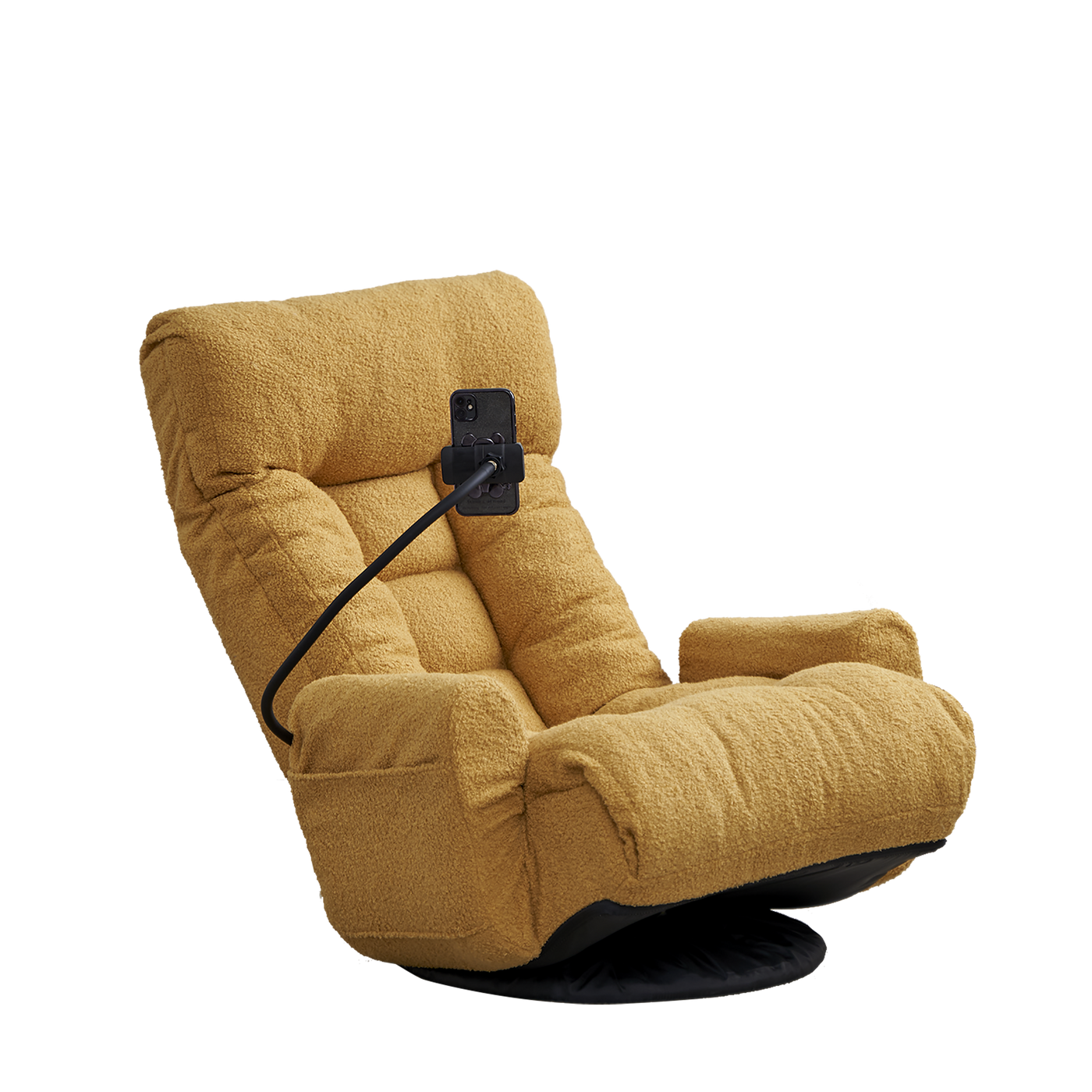 Yellow Swivel Lounge Chair with 360 Rotating Seat