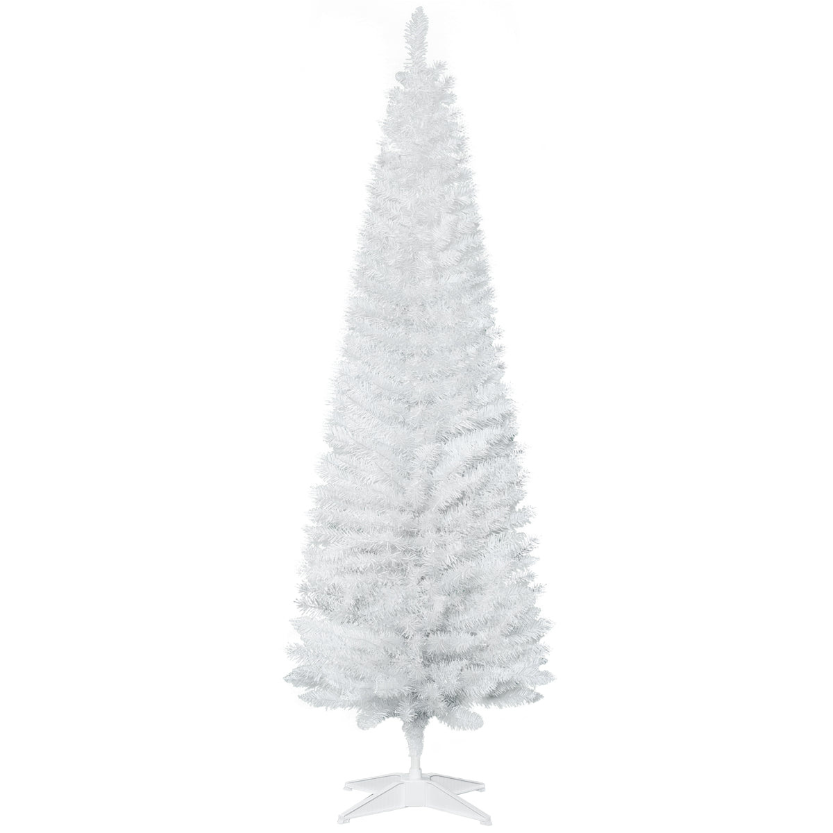 HOMCOM 6' Artificial Pencil Christmas Tree, Slim Xmas Tree with 390 Realistic Br