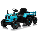 Ride on Tractor with Trailer,24V 400W Powered Electric Tractor Toy w/Remote Cont