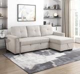 Reversible Sectional Sofa Chaise Bed Storage Tufted