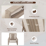 Outdoor Patio Furniture Set of 2 Acacia Wood Gray