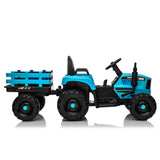 Ride on Tractor with Trailer,24V 400W Powered Electric Tractor Toy w/Remote Cont