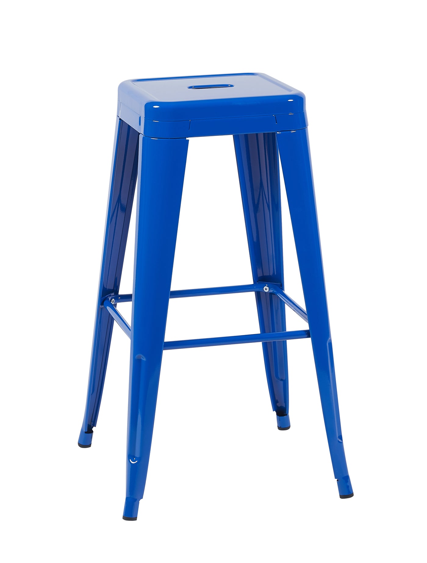 30" Counter Height Bar Stools Set of 4, Blue Metal