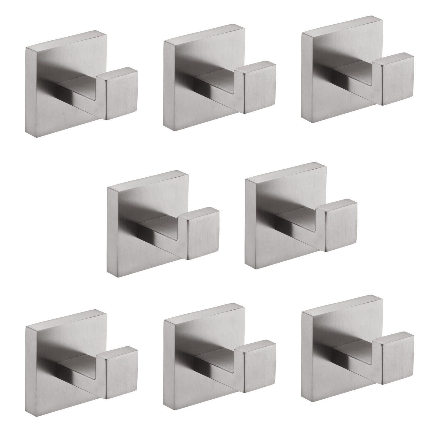 8 Pack Stainless Steel Wall-Mounted Towel Hooks