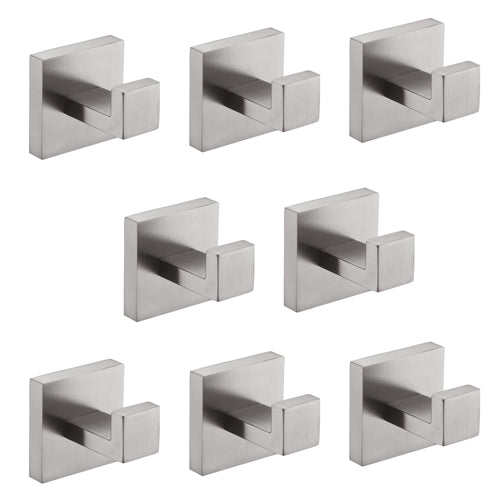 8 Pack Stainless Steel Wall-Mounted Towel Hooks