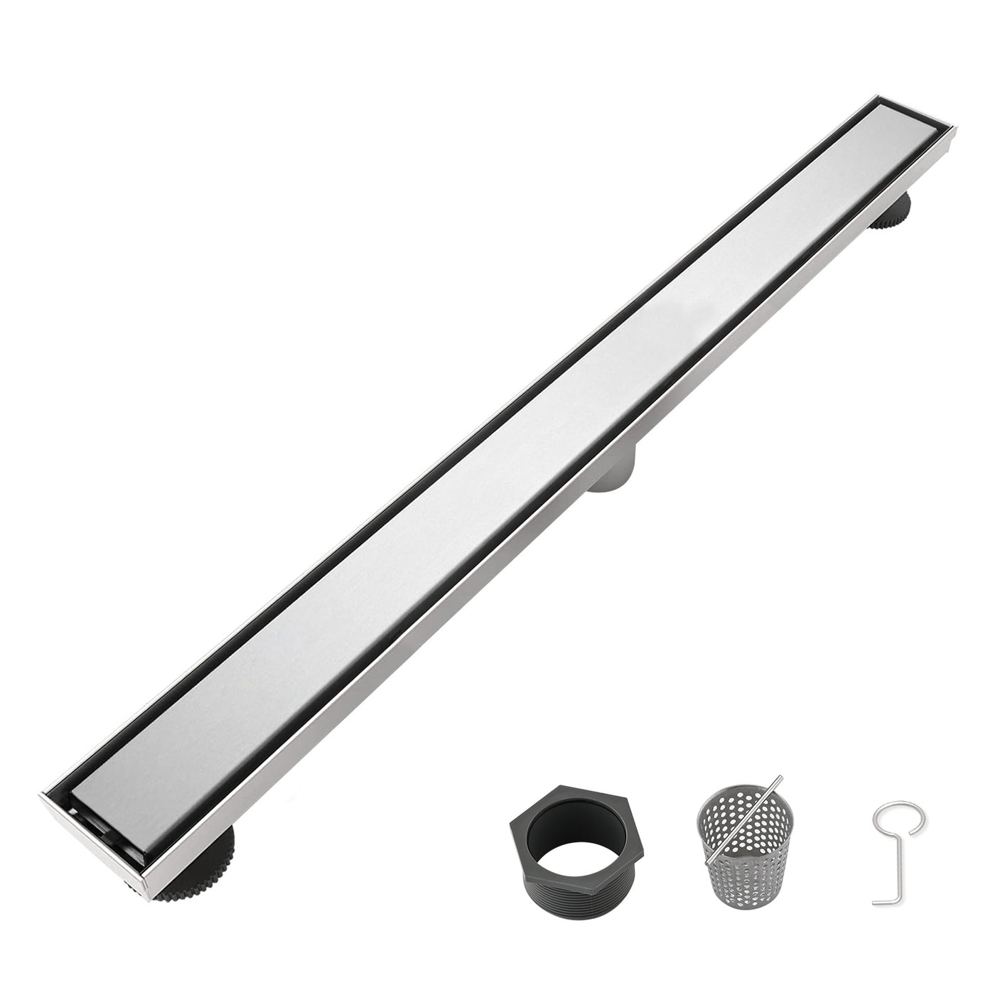 28" Linear Shower Drain Stainless Steel with Hair Strainer