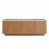 Rectangular Engineered Wood Coffee Table with Storage Natural Walnut