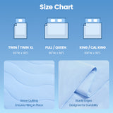 Cooling Comforter 90x90", Nylon-Spandex Wave Quilted, Ice Blue