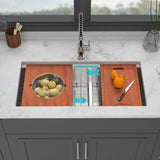 39-inch Built-in Kitchen Sink with Mixing Bowl Worktop