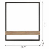 Iron and Wood Wall Shelf 15.7" x 5.9" x 17.7" Cabinet Decor