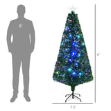 HOMCOM 6' Tall Douglas Fir Pre-Lit Artificial Christmas Tree with Realistic Bran