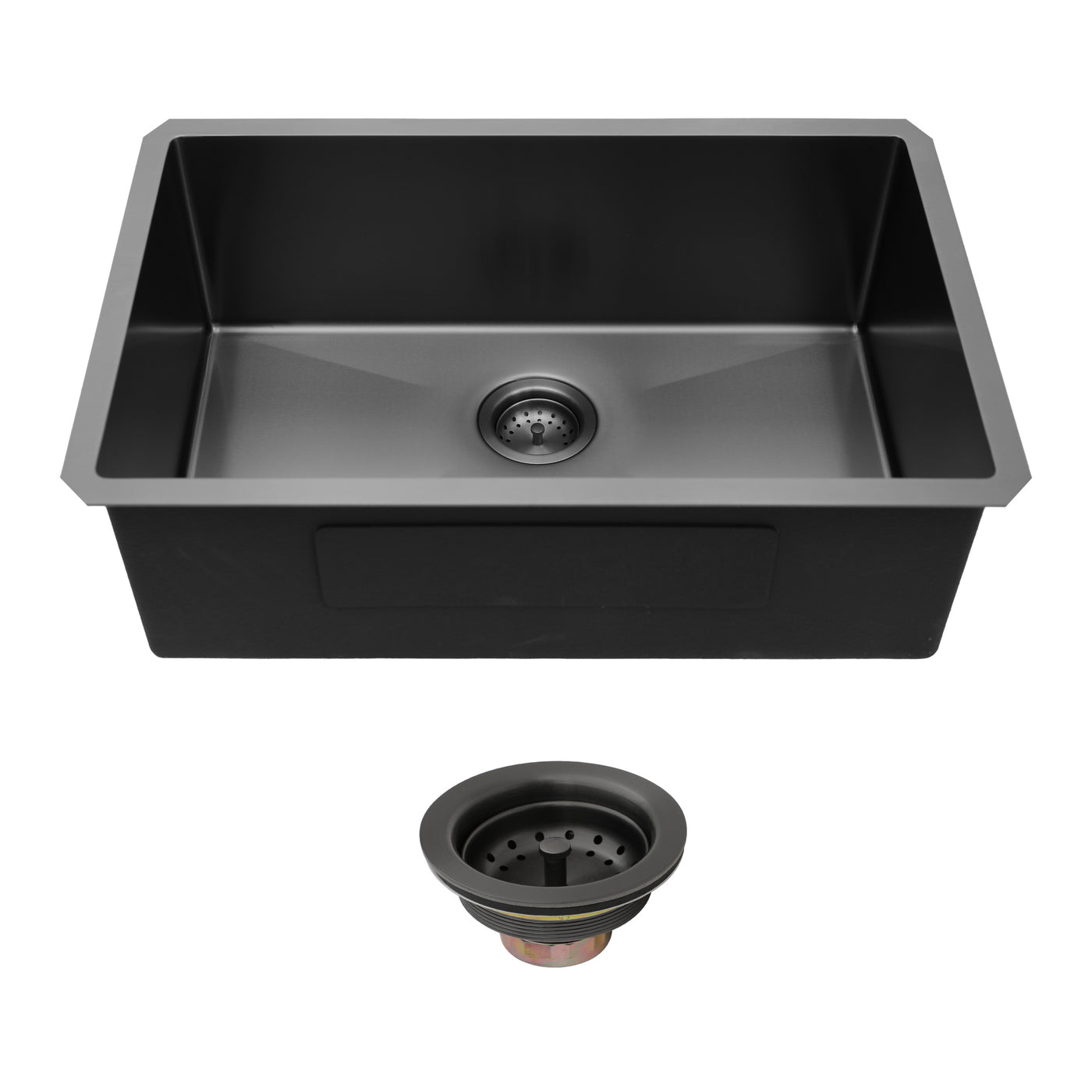 Gunmetal Black Undermount Kitchen Sink 30x18x10 Stainless Steel
