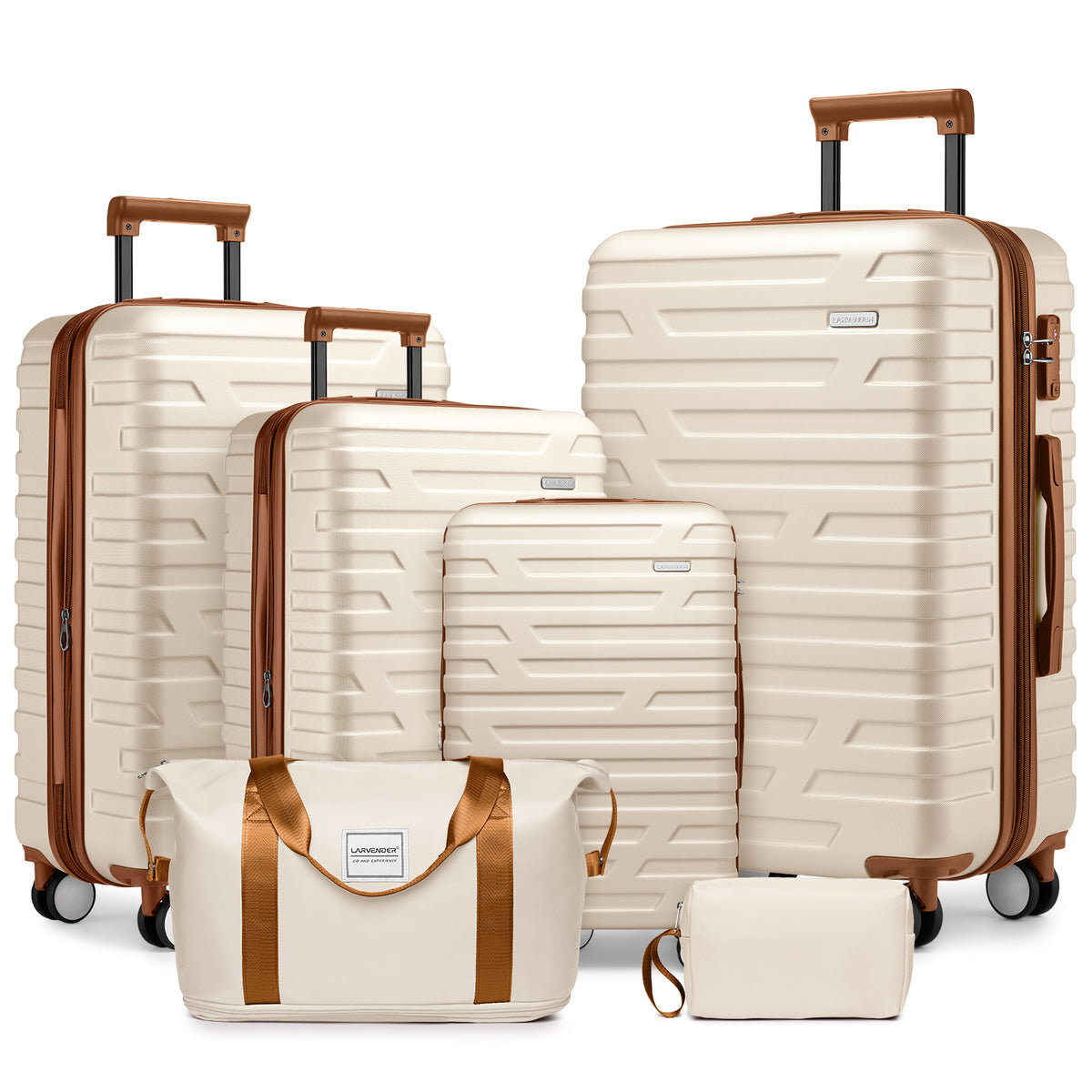 Luggage Sets 6 Piece with Duffel Bags, Hardside Expandable Suitcases with Spinne