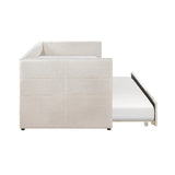 Daybed with Trundle Wood Sleeper Beige