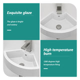 Modern White Triangle Porcelain Ceramic Wall Mount Vessel Sink with Single Fauce