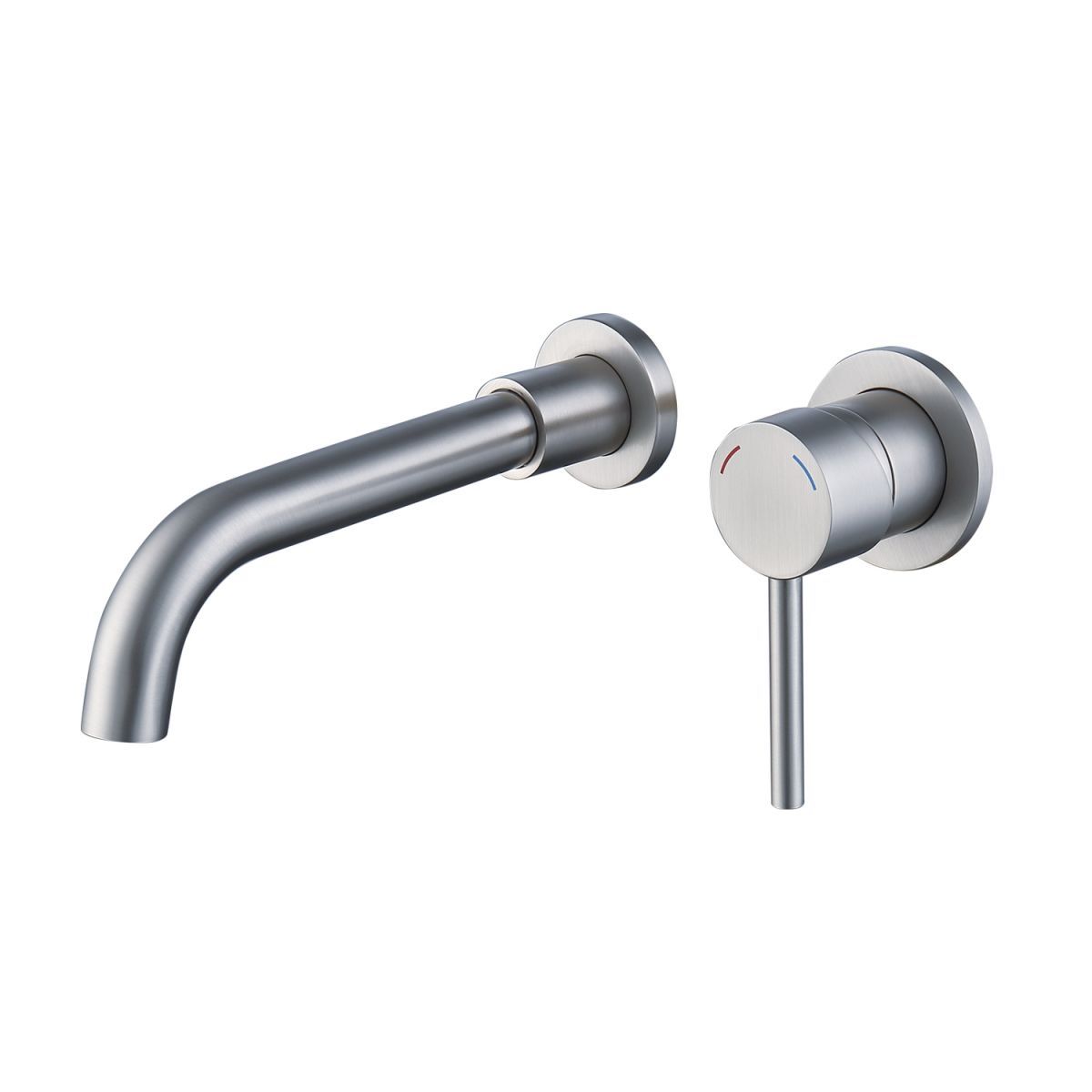 Wall Mount Bathroom Faucet Single Handle Brushed Nickel