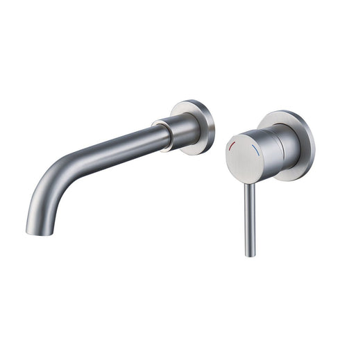 Wall Mount Bathroom Faucet Single Handle Brushed Nickel