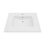 30.2 x 18.5 Inch White Ceramic Rectangular Bathroom Vanity Top – Drop-In Single