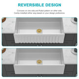 33 x 20 x 10 inch White Farmhouse Sink Workstation