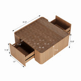 Square Engineered Wood Coffee Table with Storage Natural Walnut