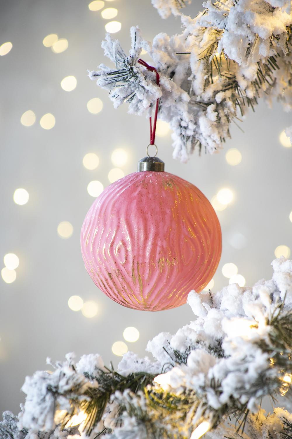 4.7" Glass Christmas Ball Ornaments, Set of 4