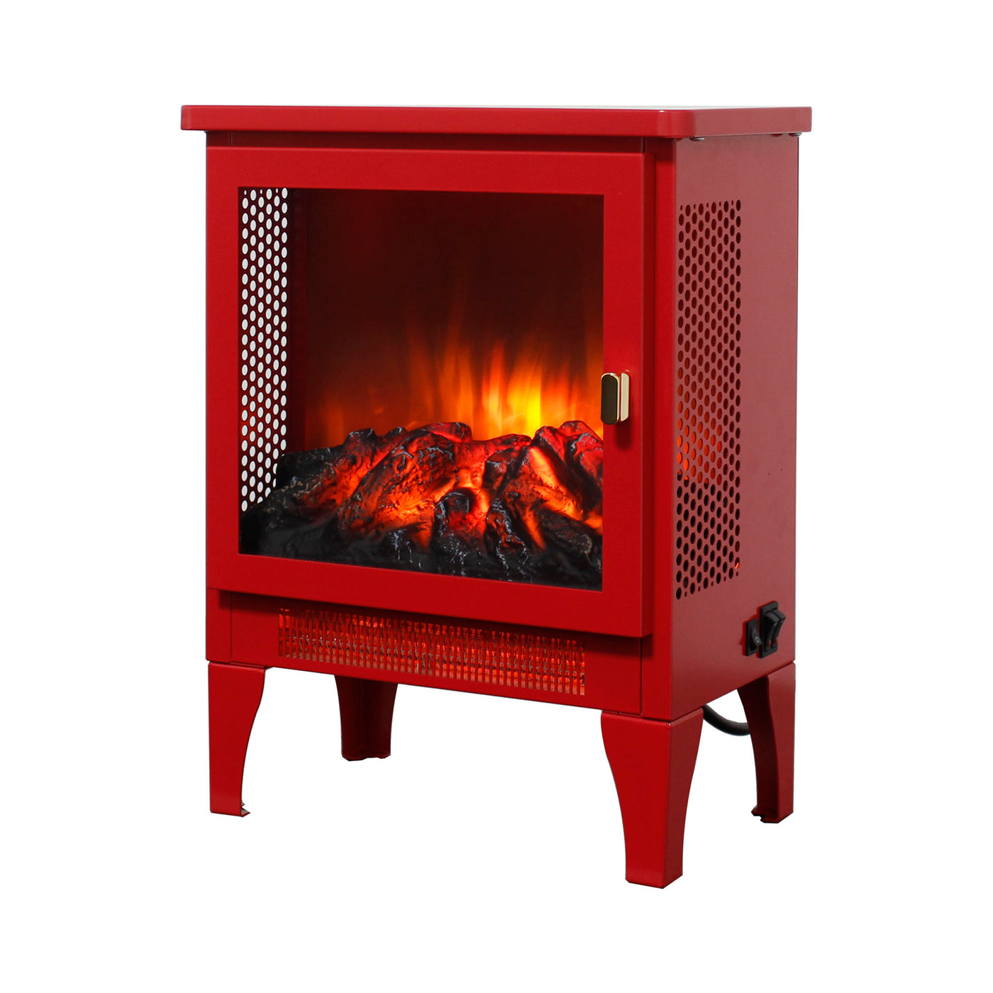 18" Electric Fireplace Stove Heater with 3D Flame Effect