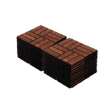 Acacia Wood Interlocking Deck Tiles 12x12 Brown Checker