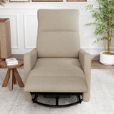 Velvet Recliner Swivel Power Brown