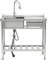 Stainless Steel Utility Sink, Freestanding Sink 3