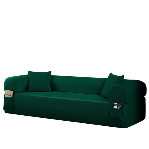 Green Spring Sofa with High-Density Foam & Storage