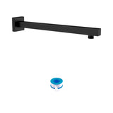 16" Matte Black Stainless Steel Wall Mounted Shower Arm