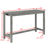 Solid Wood Bar Table Set Grey