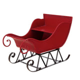 Red/Black Iron Sleigh Christmas Holiday Tabletop Decoration 14.5x10x11