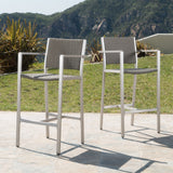 Outdoor Patio Furniture Set of 2 Aluminum Silver/Grey