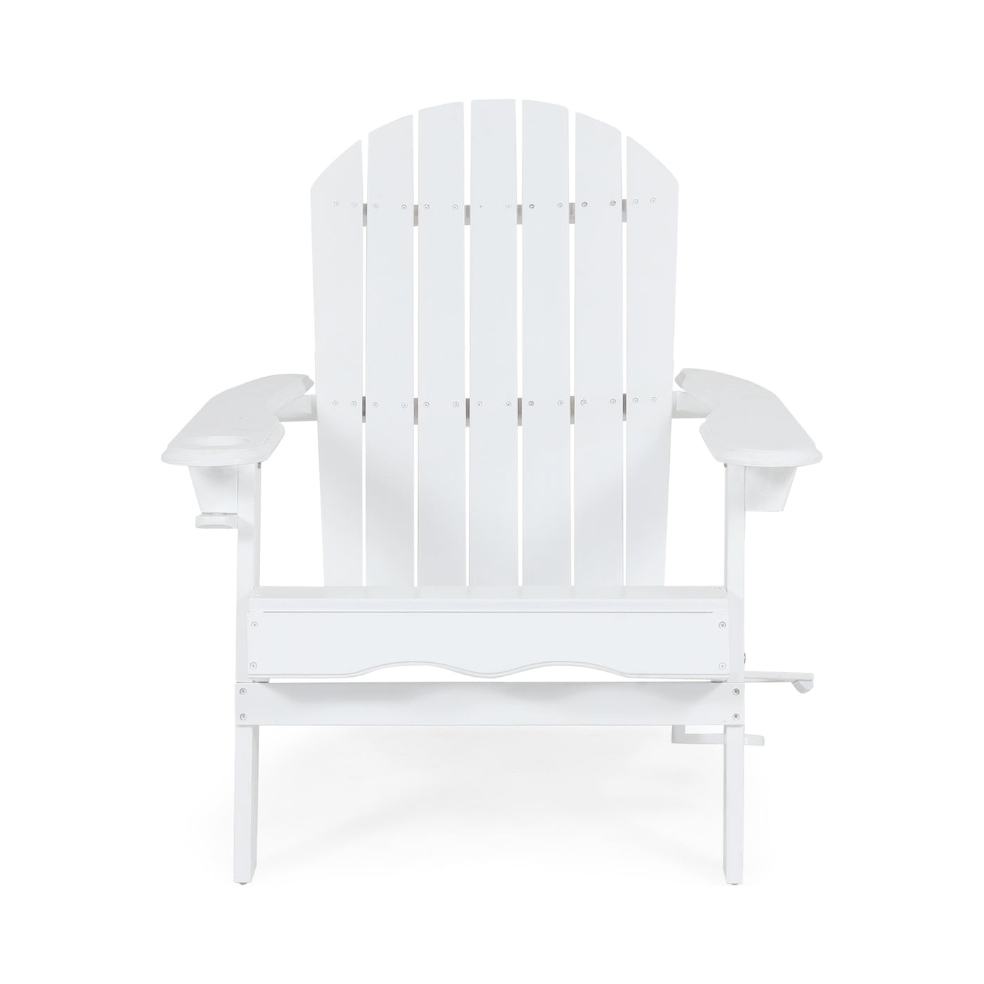 Zenithia Foldable Adirondack Chair with Cup Holders White