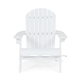 Zenithia Foldable Adirondack Chair with Cup Holders White