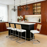 Set of 4 Faux Leather Bar Stool White