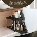 Pull-Out Cabinet Organizer - Under Sink Storage Drawer - Black