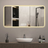 28*60in Frameless with light LED bathroom mirror, corrosion-resistant